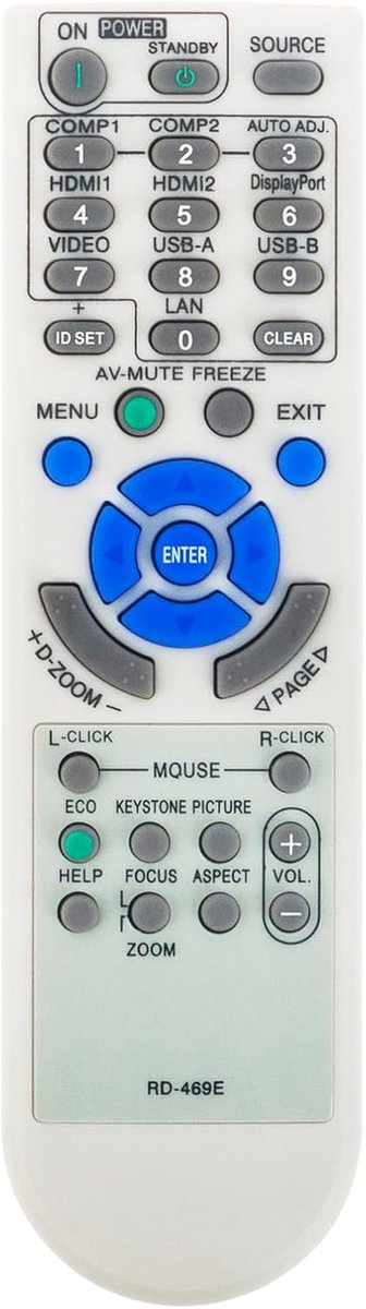 ALLIMITY RD-469E Replce Remote Control suitable for NEC Projector M283X M323X M333XS M403W M403X NP-M302WS NP-M363X - ShopVlot