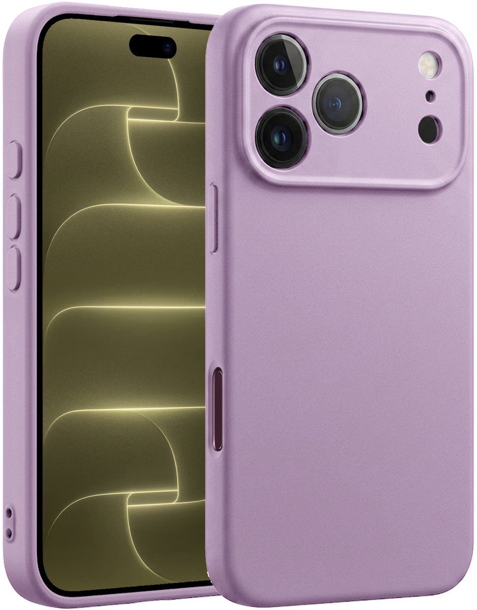 Hoesje - Geschikt voor Apple iPhone 18 Pro Max - Sterk & Shockproof - Hoes Cover - Siliconen Case - Telefoonhoesjes - Lila
