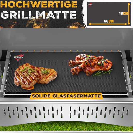 KESSER® Klapgrill - draagbare houtskoolgrill van gepoedercoat staal - met grillmat en draagtas - zilver van KESSER — afbeelding 5