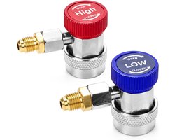 Snelkoppelingsset voor R134A airconditioning, auto AC adapter voor koelmiddel en onderhoud
