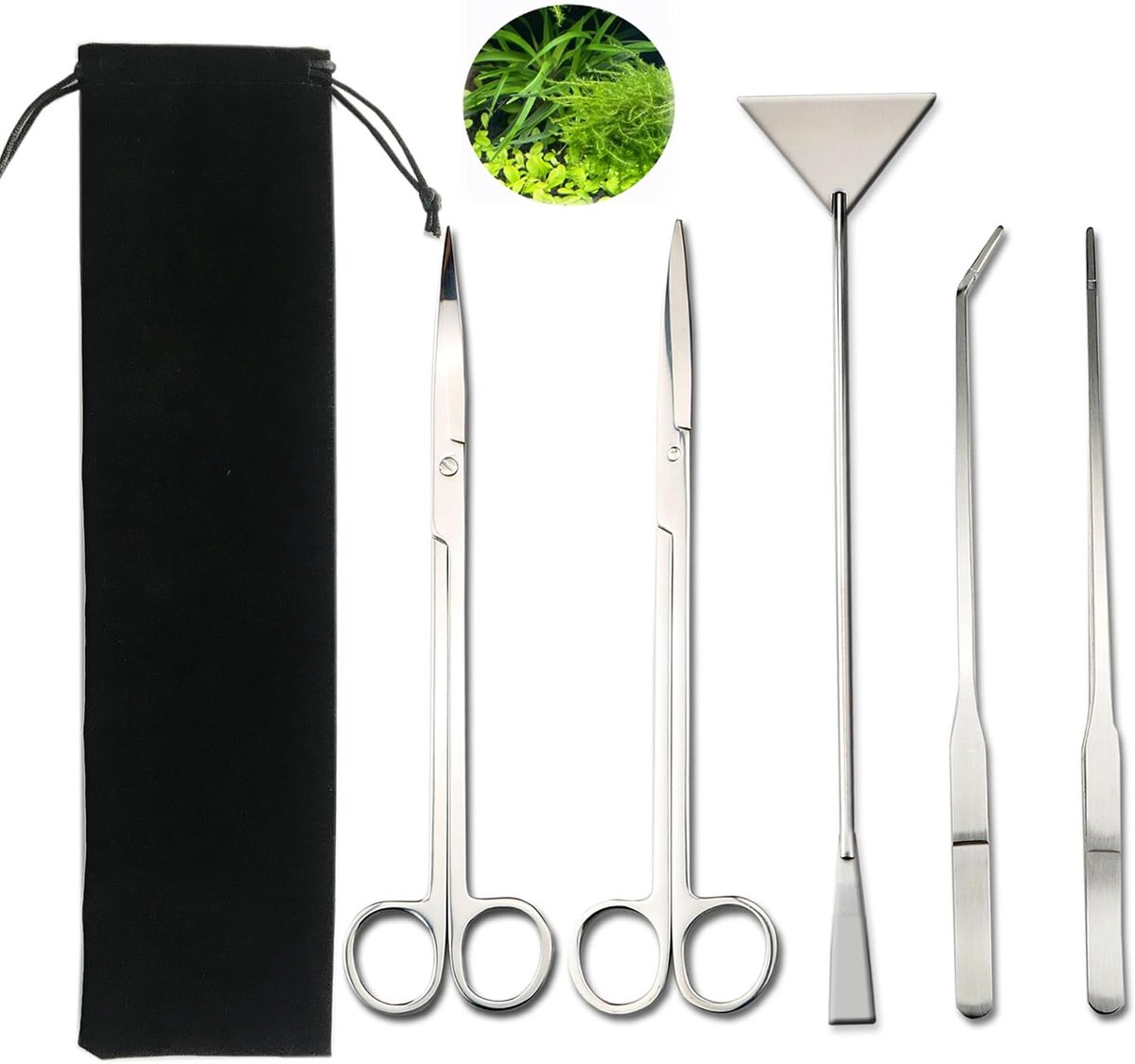 5PCS Aquarium Landschap Gereedschap Set Cover, 5-in-1 Aquarium Gereedschap, Roestvrij Staal Aquarium Gereedschap - ShopVlot
