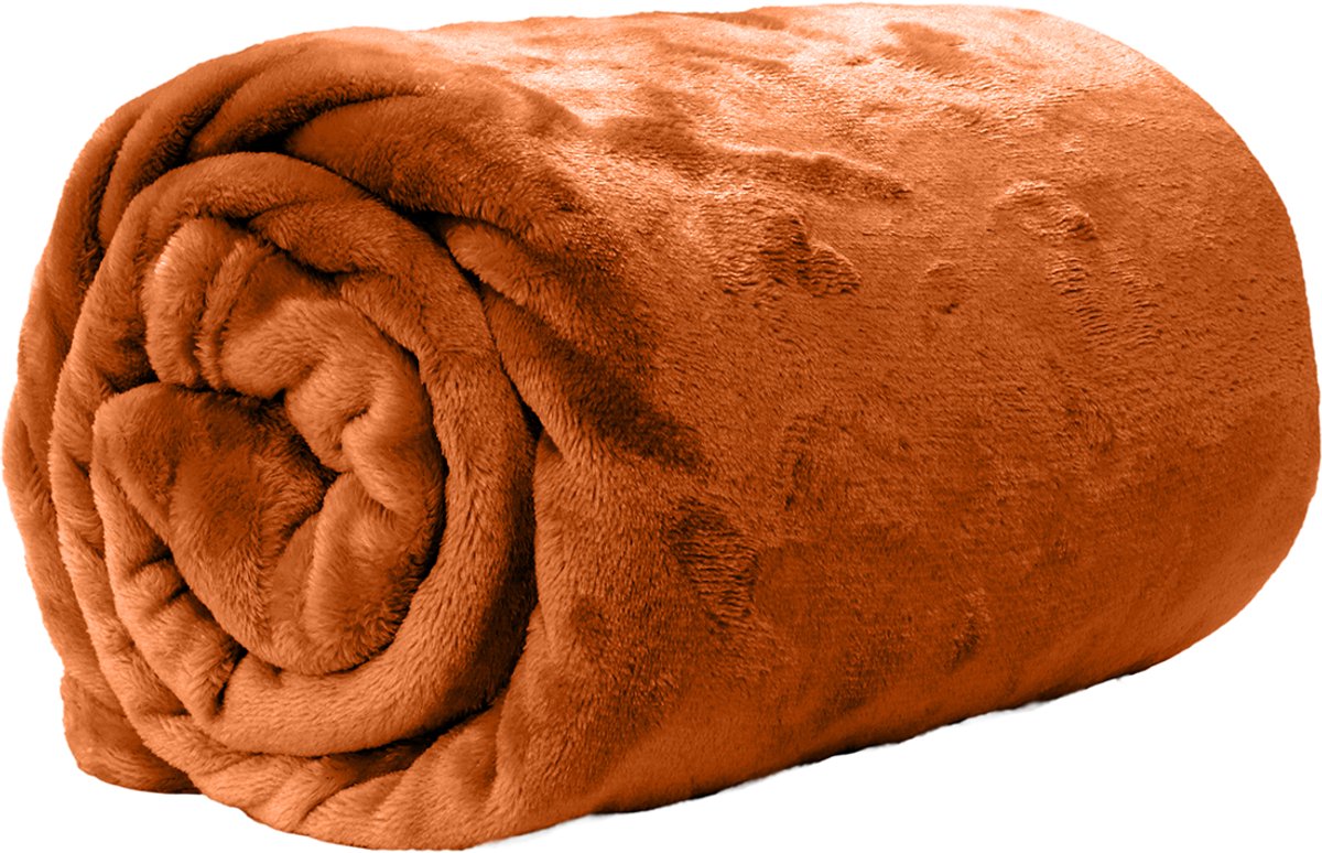Unique Living Plaid Enzo 130x180cm - Orange Flame Oranje