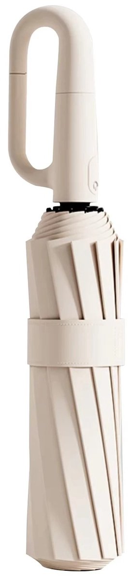 North Collective Paraplu - Stormparaplu - Paraplu Opvouwbaar - Automatisch - Beige - Ophanghaak