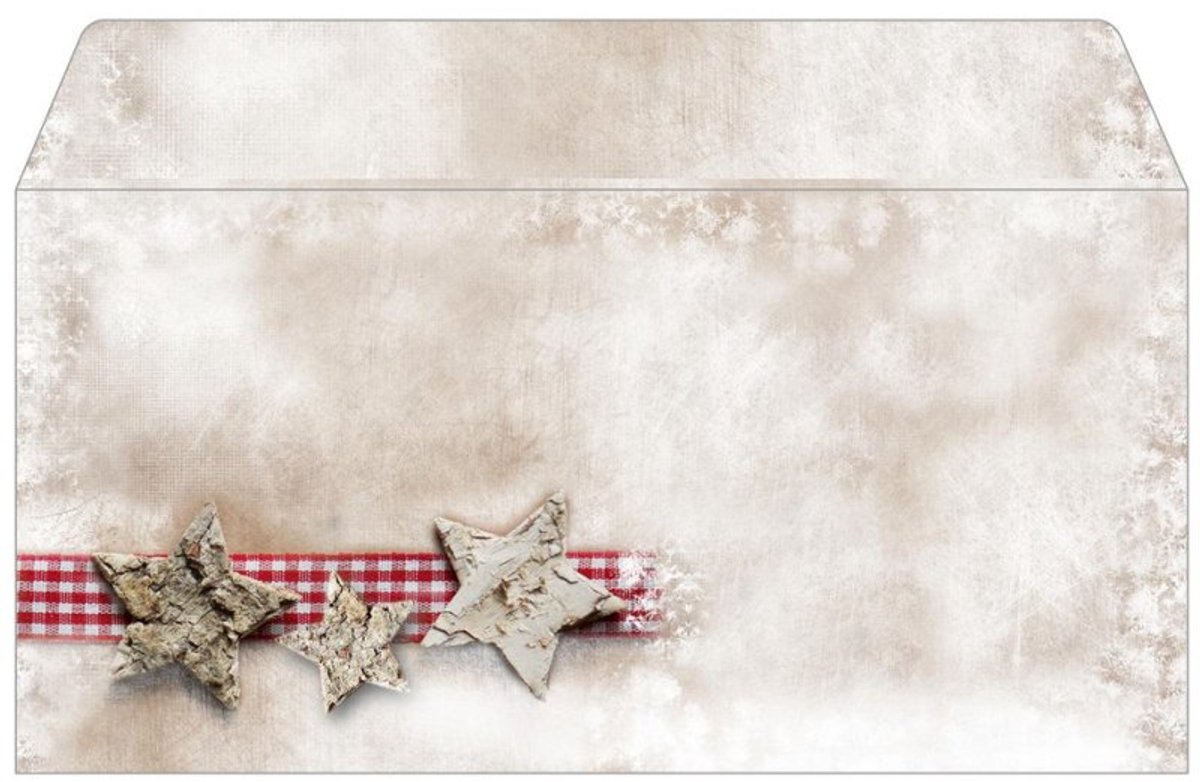 Sigel kerst enveloppen Rustic White, DIN lang, dennentakken motief, 25 stuks