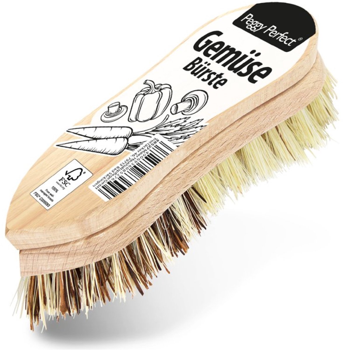 Peggy Perfect groenteborstel, hout, 140 mm