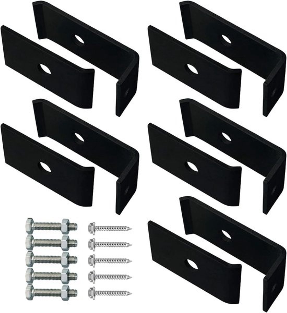 Bevestigingsset voor hekpanelen - Montageklem voor gaas - Buitenbeveiliging - Roestbestendig verzinkt staal - 4 x 2.8 x 8.8 cm