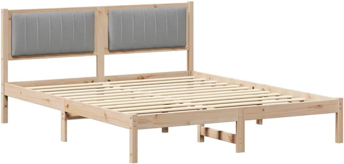 Bedframe van grenenhout, grijs