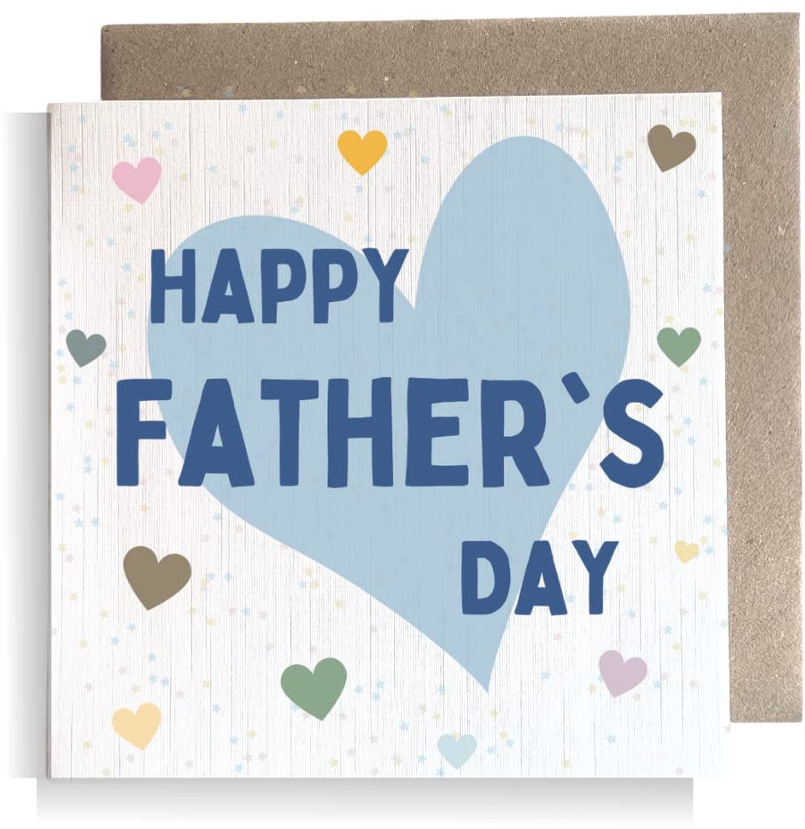Vaderdag kaart vierkant - Tweede Ave Hearts - speciaal voor papa en opa - liefdevolle boodschap - ShopVlot