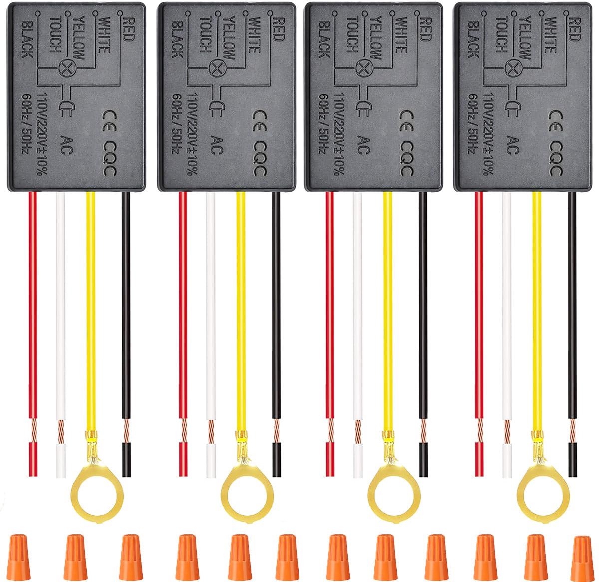 4 Pack 3-Way Touch Dimmer Switch, Desk Lamp, Sensor Module, Control Module, One-On-One Off Mode, Dimmer Repair Kit - ShopVlot
