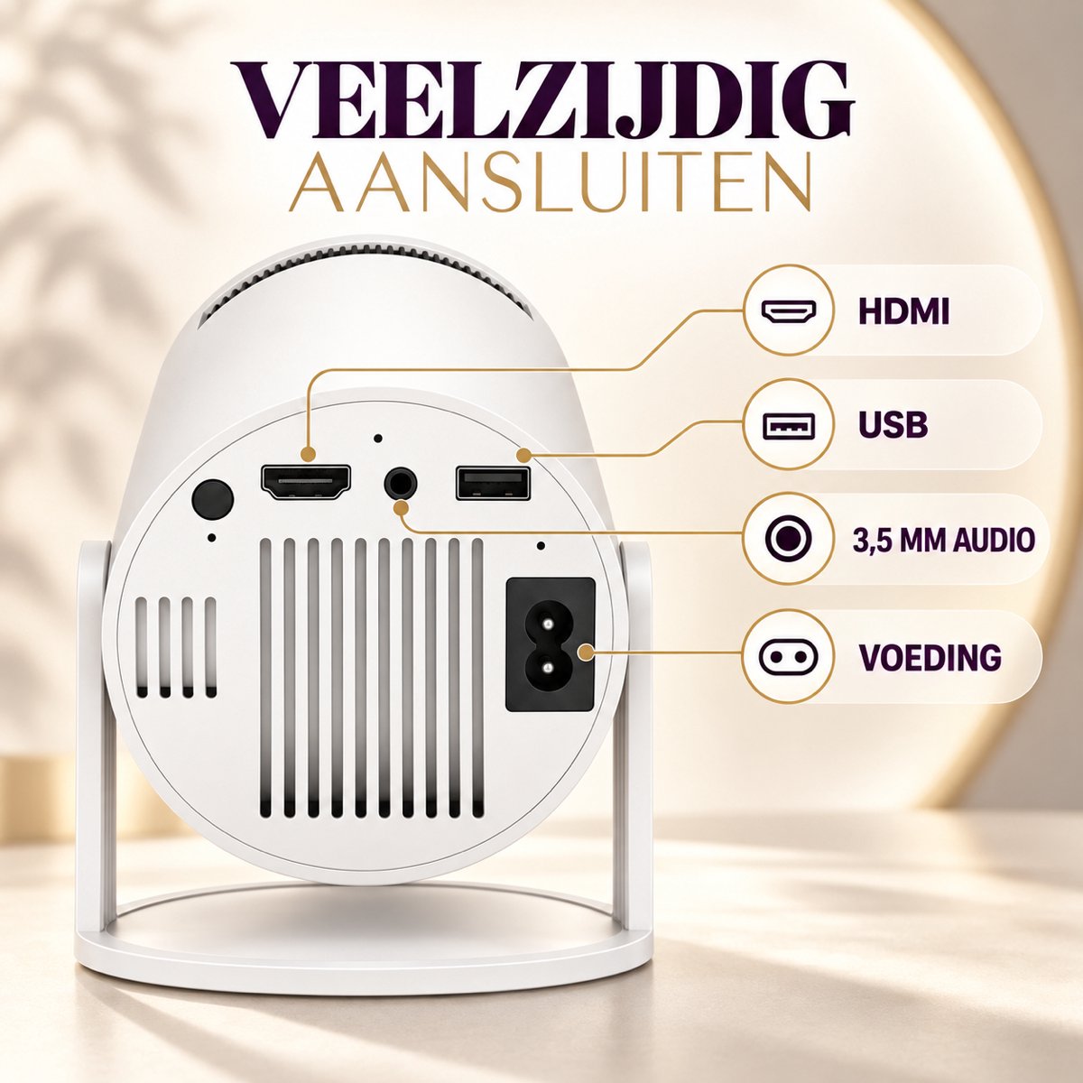 Cahaya 2026 vernieuwd model + HDMI kabel - Pro versie - Mini Beamer - mini projector - draagbare beamer - projector / beamer - Geïntegreerd Android 14.0 systeem - Screen mirroring smartphone - Home cinema — cadeau in Elektronica - foto 3