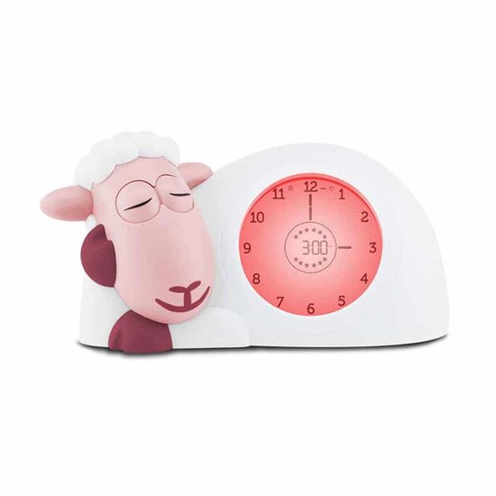 Roze schaap-wekker met een rode weergave van 3:00.
