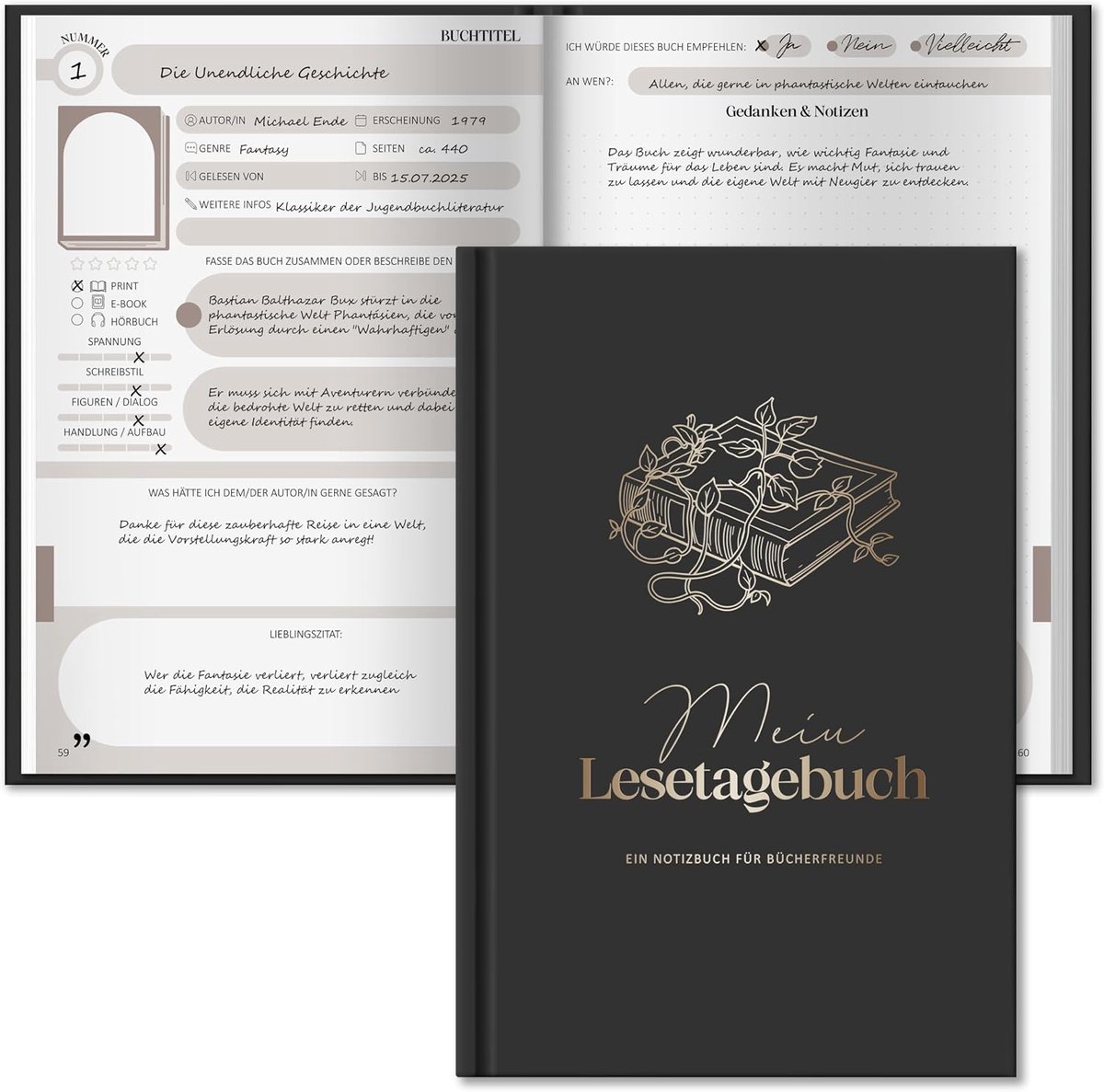Journal voor volwassenen - tendrilpatroon - stijlvol ontwerp - ideaal voor notities - ShopVlot