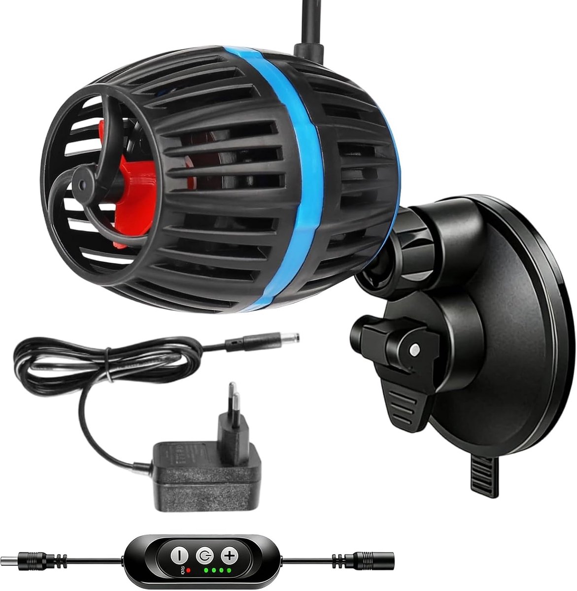 Stroompomp voor aquarium, 10.000 l/u, 20 W, DC aquariumpomp met controller, 360° draaibaar, 4 instelbare debiet - ShopVlot