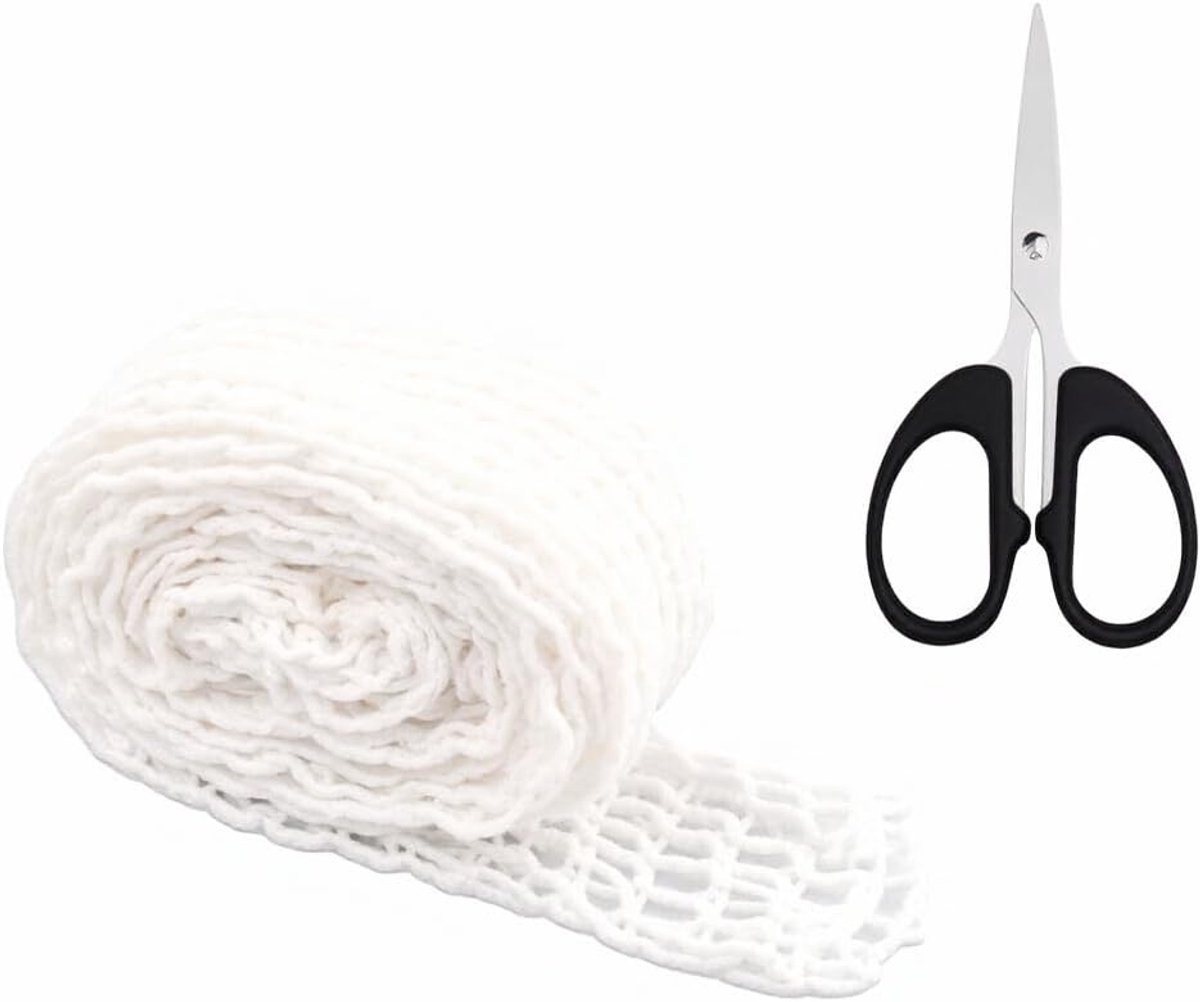 Elastic meat net for cooking and smoking, 18 ft, versatile for meat, ham, sausage and baking purposes, easy to use and - ShopVlot