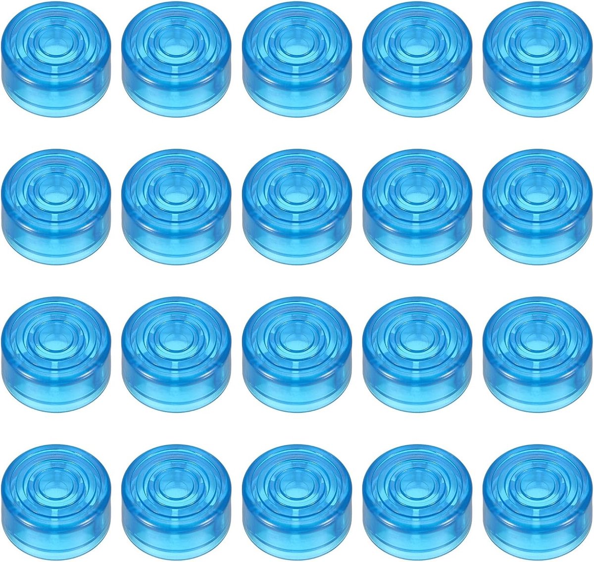 20 Stuks Voetpedalen Covers voor Elektrische Gitaar - 10mm ID, 24mm OD, Plastic Effect Pedal Bescherming in Lichtblauw