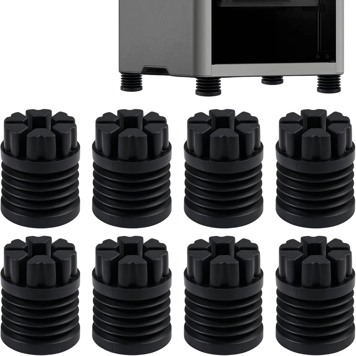 8 Stuks Antivibratie Voeten voor 3D Printers - Siliconen Schokabsorberende Voeten voor Stabiliteit en Geluidsreductie