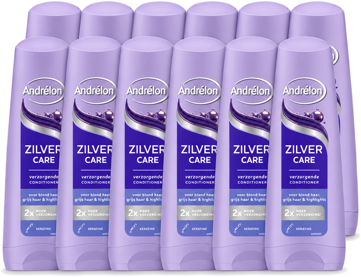 12 x Andrélon – Conditioner – Zilver Care – 200 ml - Voordeelverpakking - 12 stuks