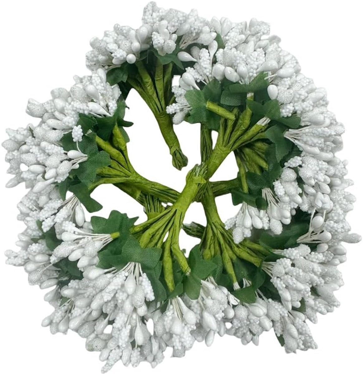 Mini kunstbloemen stamens 20mm - schuim bloemen met bladeren - buigzaam en snijdbaar - ideaal voor bruiloften - ShopVlot