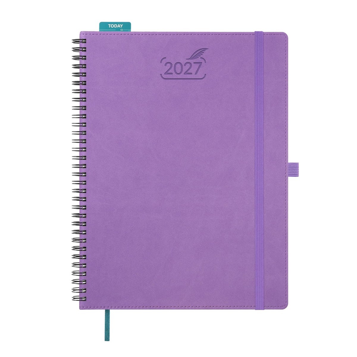 Boekkalender 2027 A4 - zachte PU-leer kaft - planning met maandindex - overzichtelijke weekindeling - ShopVlot