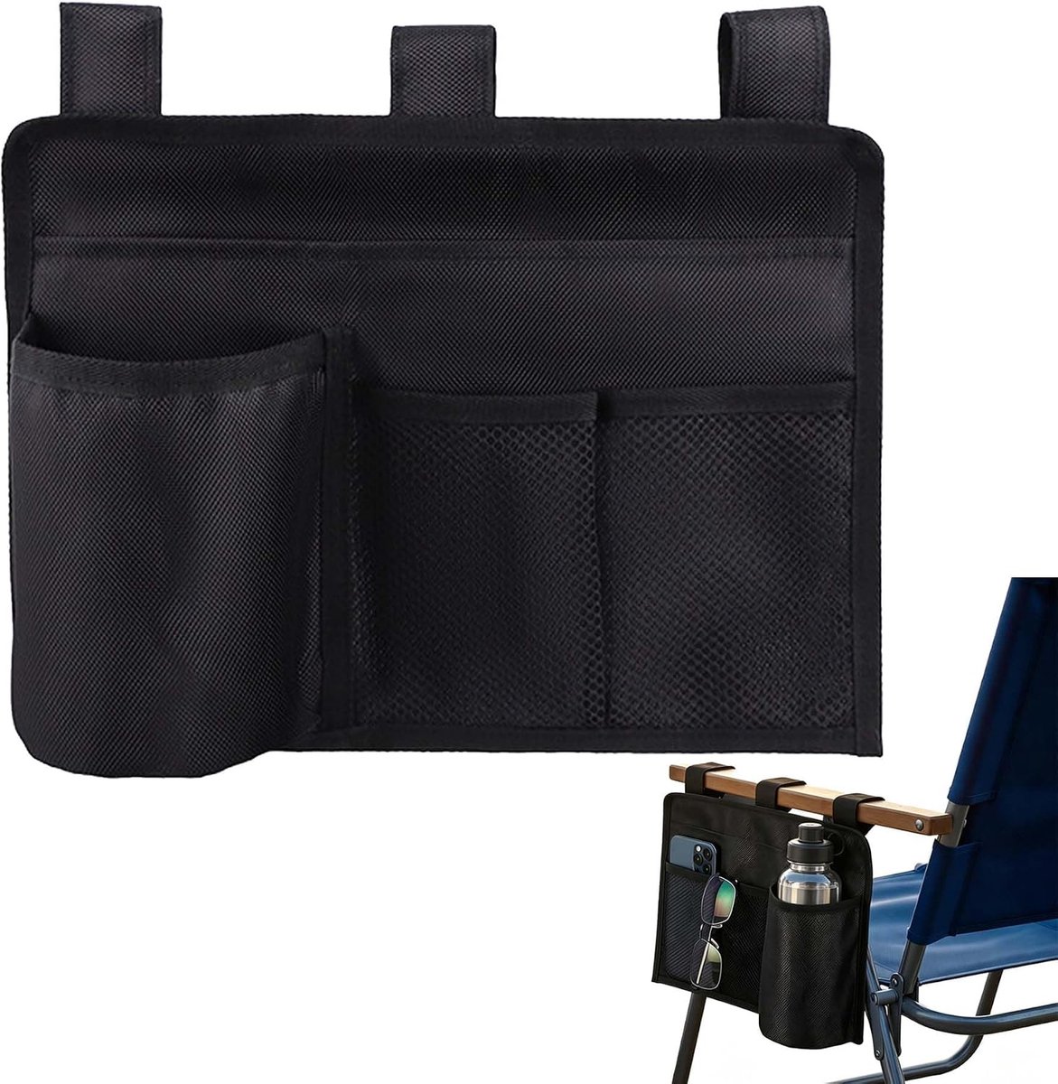 Campingstoel Organizer - Nylon - Armleuning Opbergzak - Ideaal voor Buiten - ShopVlot