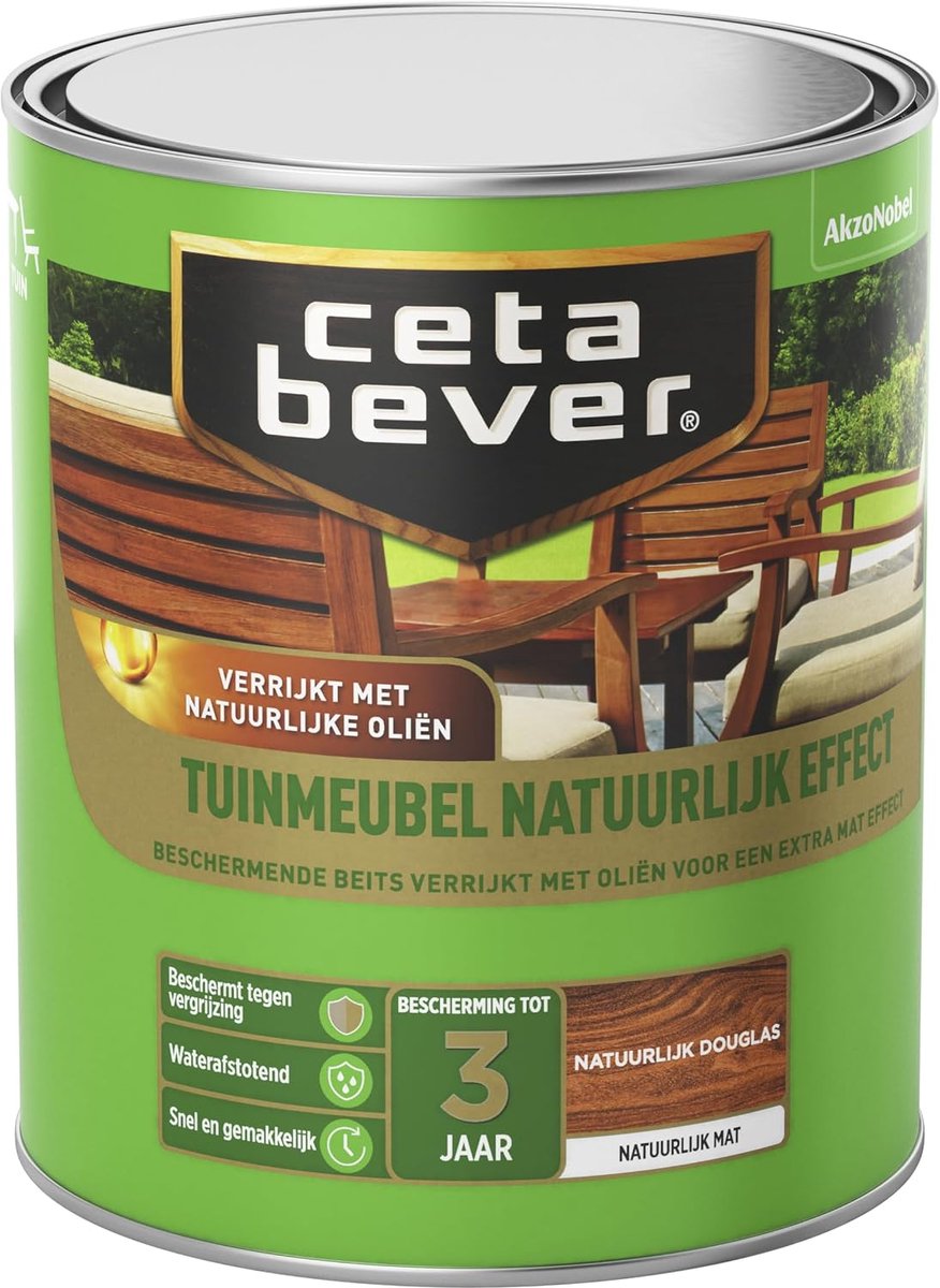Houtbeits Natural matt - Natural Douglas - Bescherming tot 3 jaar - Waterafstotend - ShopVlot