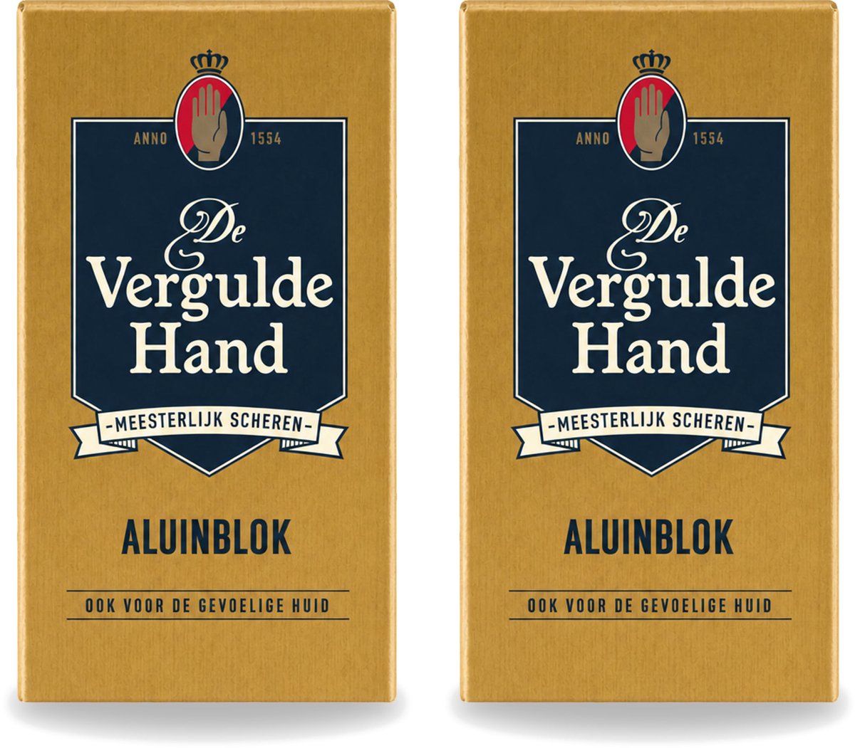 2 x Vergulde Hand - Aluinblok - 75gr - Voordeelverpakking - 2 stuks