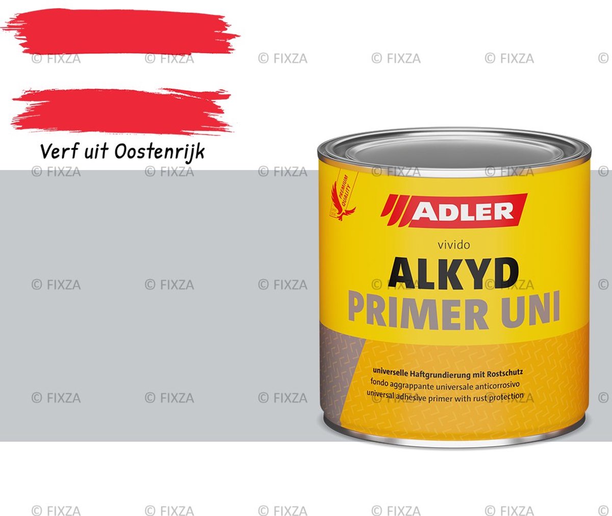 ADLER Alkyd Primer Uni – grijs – 750 ml – 1K Hechtprimer & Roestwerende Metaalgrondverf voor IJzer, Staal, Zink, Aluminium & Kunststoffen – Sneldrogend – Binnen/Buiten