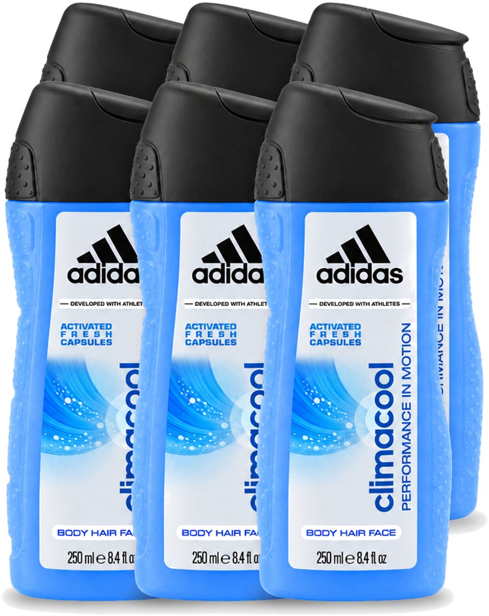 6 x Adidas – Douchegel – Climacool Men – 250 ml - Voordeelverpakking - 6 stuks