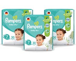 3 x Pampers – Luiers – Active Baby Dry Maat 7 – 30 Luiers - Voordeelverpakking - 3 stuks
