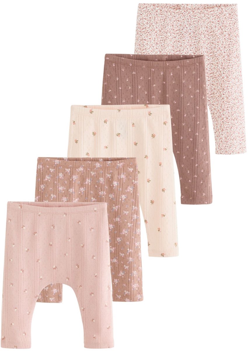Next - Meisjes - Set van 5 babyleggings - Bruin