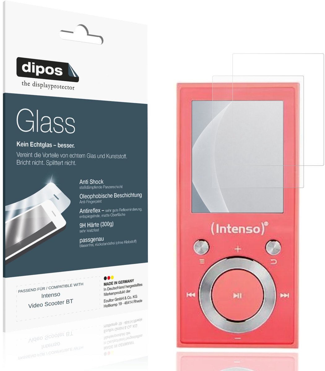 dipos – 2x Matte Pantserfolie geschikt voor Intenso Video Scooter BT | 9H Screenprotector