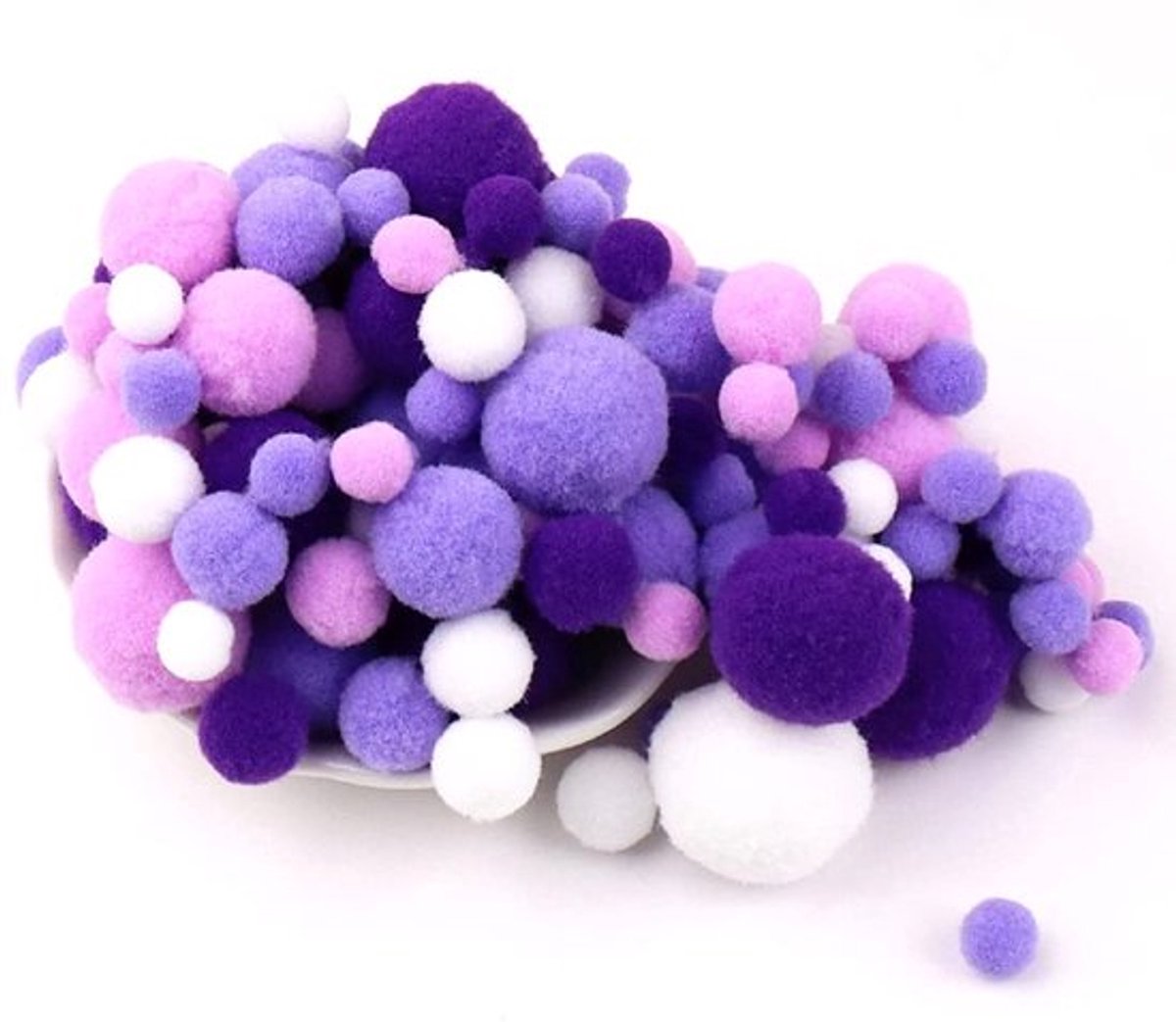 Vt products - kleurrijke pompons - knutselaccessoires - 135 stuks