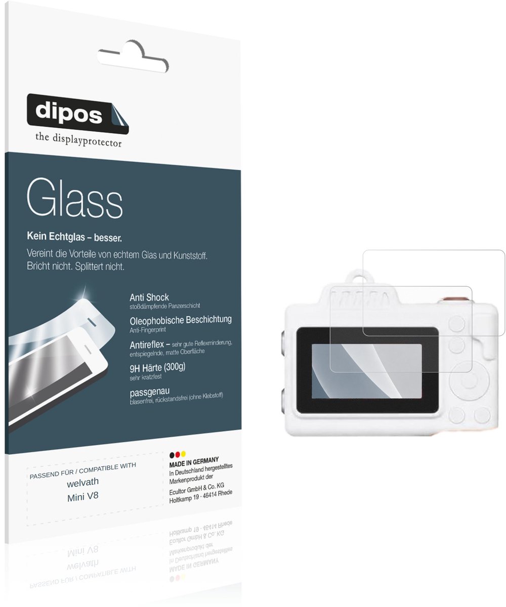 dipos – 2x Matte Pantserfolie geschikt voor welvath Mini V8 | 9H Screenprotector