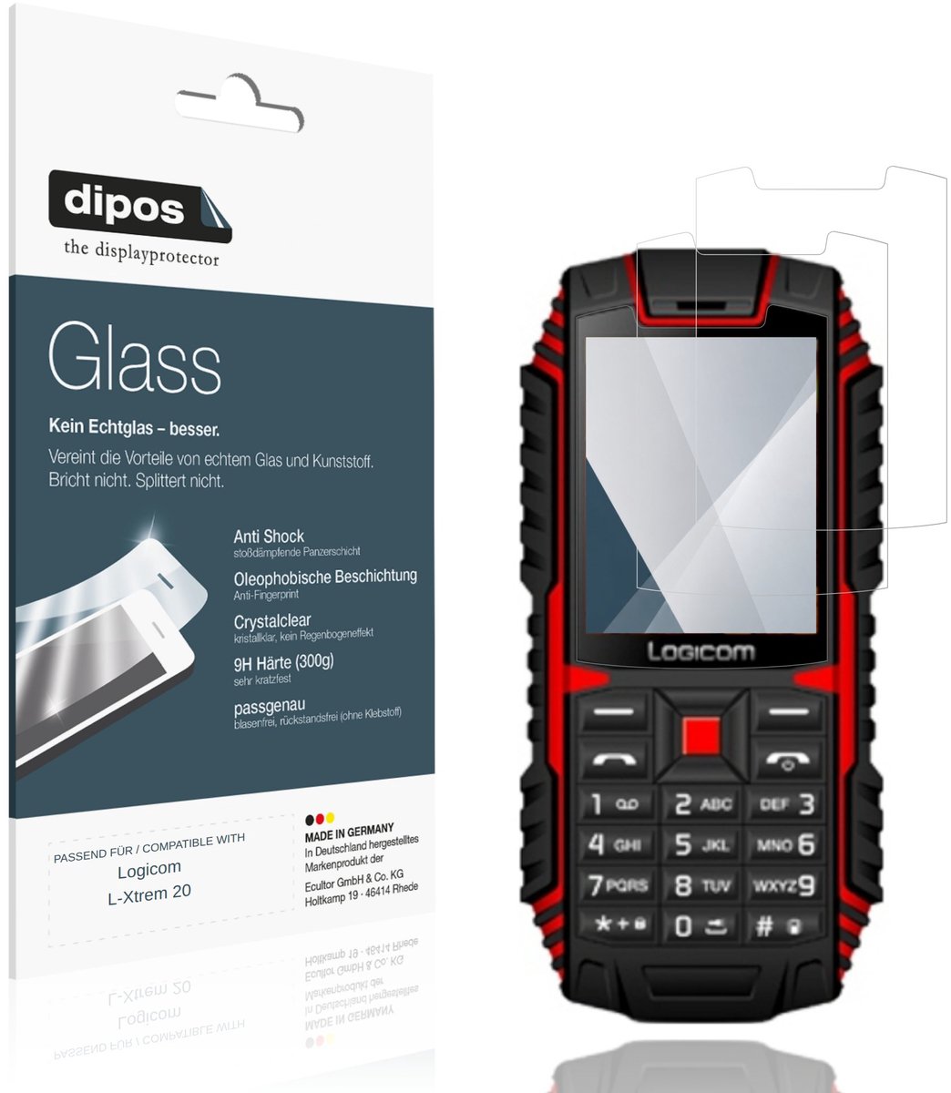 dipos – 2x Pantserfolie geschikt voor Logicom L-Xtrem 20 | 9H Screenprotector