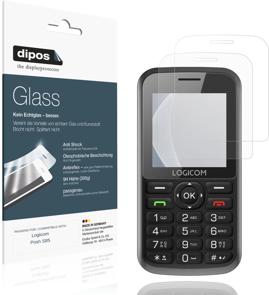 dipos – 2x Matte Pantserfolie geschikt voor Logicom Posh S85 | 9H Screenprotector