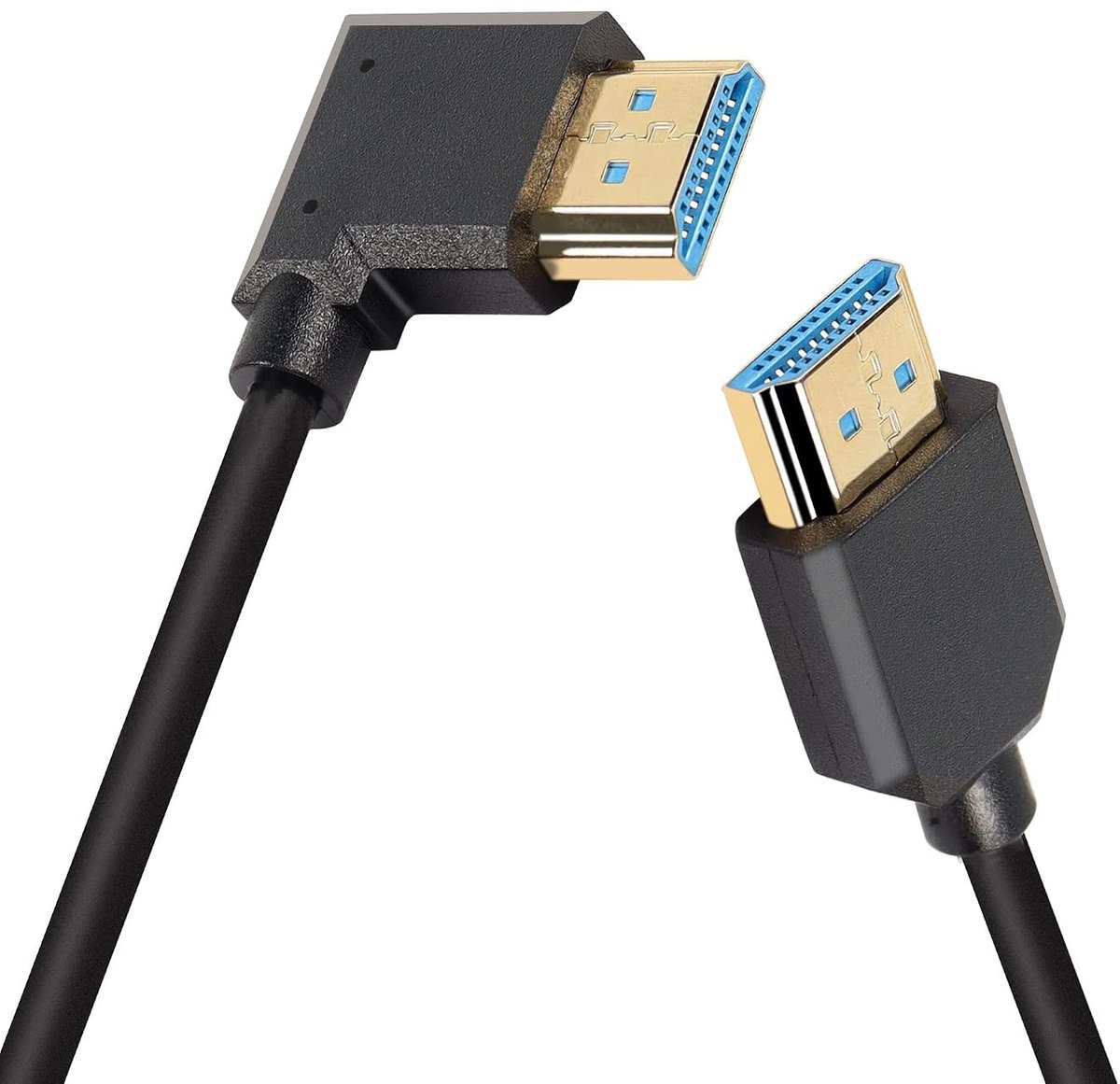 HDMI Kabel 0.3m 2.1 8K Ultra High Speed met 90 Graden Hoek, Ondersteunt 8K@60Hz, HDR en eARC