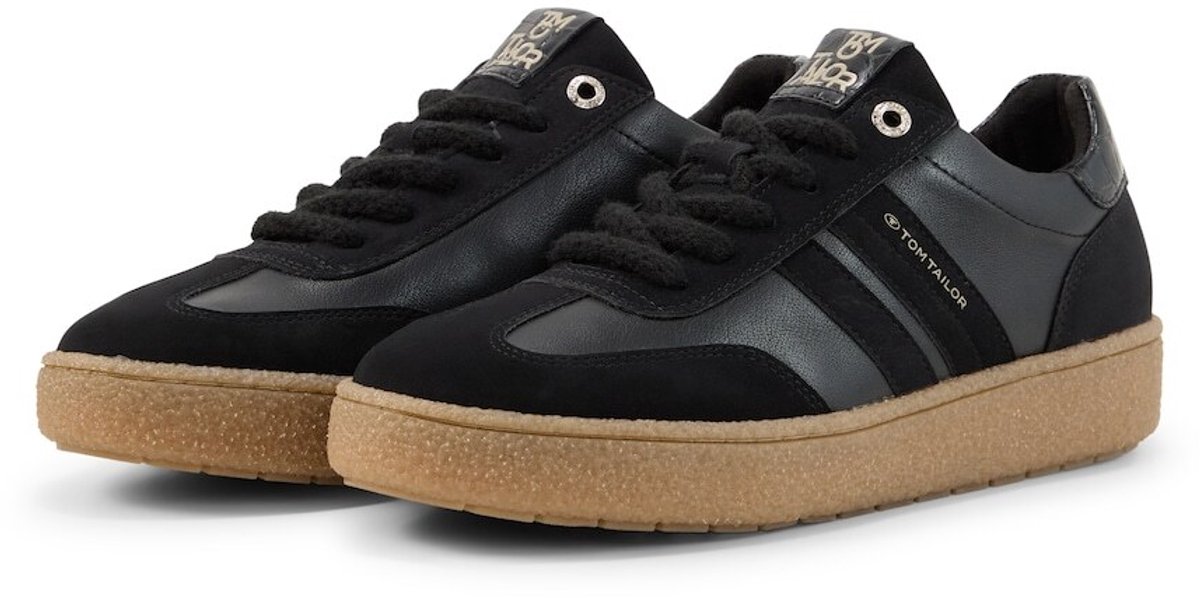 Tom Tailor - Sneakers van kunstleer - Maat 42 - black