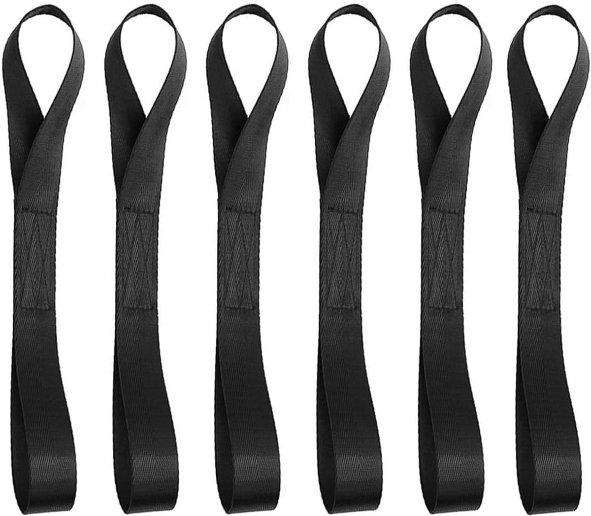 6 stuks sjorlussen, multifunctionele bagageriemen voor motorfiets en fiets, ideaal voor strand en reizen, zwart (25 x 200 mm)