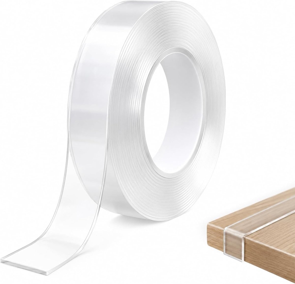 Randbescherming 5 m x 2 cm, zelfklevend en transparant, ideaal voor muren, meubels en kasten, 1 mm dik, spoorloos nano-plakband