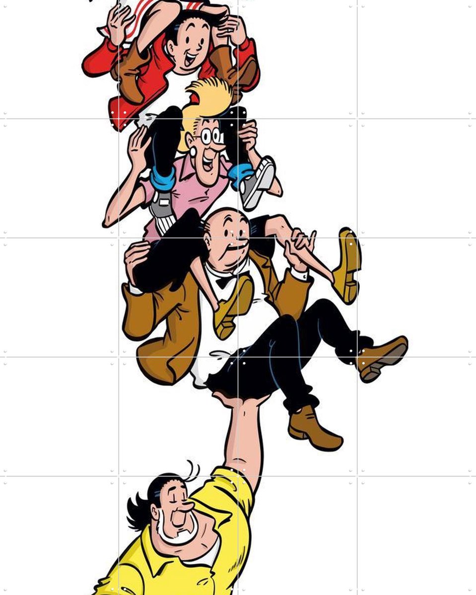 IXXI Suske en Wiske: de Vriendentoren, Suske en Wiske & Standaard Uitgeverij - 80 x 100 cm - Gratis ophangtool - Grote wanddecoratie en posters -