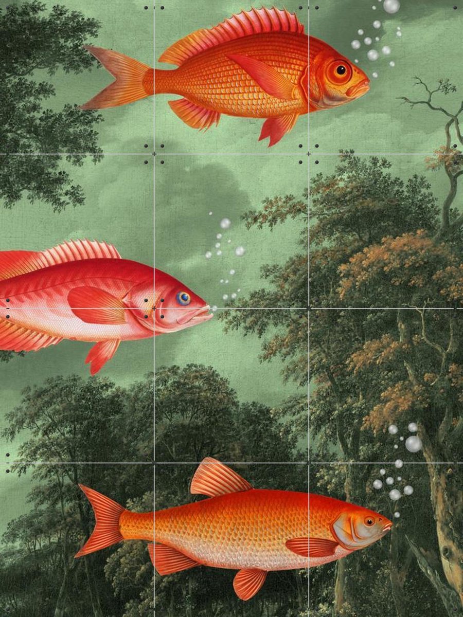 IXXI It's the Season of Flying Fish, Marja van den Hurk - 60 x 80 cm - Gratis ophangtool - Grote wanddecoratie en posters - Surrealisme, Kleurrijk