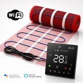 Red Series complete elektrische vloerverwarming set 150 watt met WiFi thermostaat, 1,5 m², Zwart