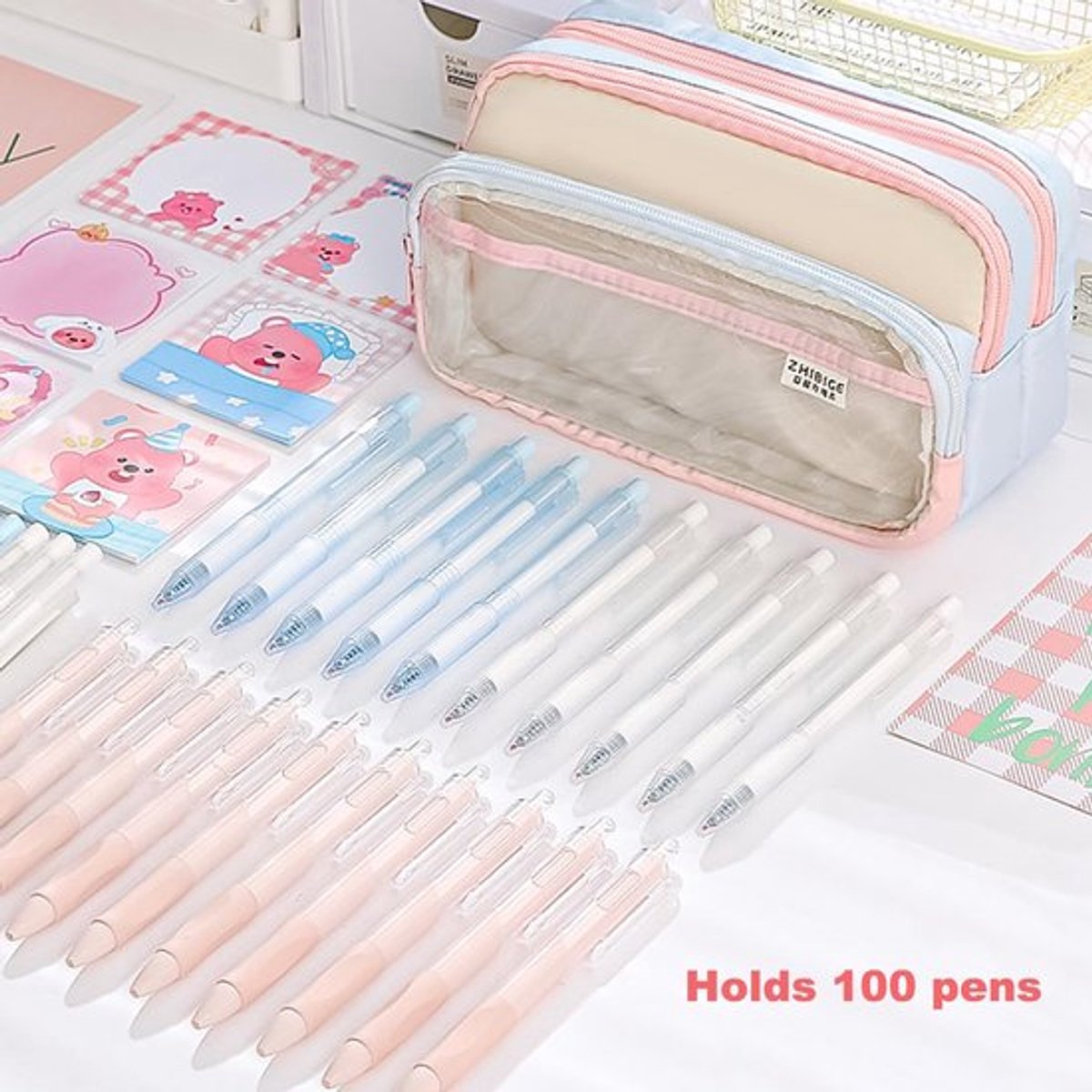 Dailygoods- Pennenetui grote opbergruimte - Etui voor kinderen/jongens - 4 vakken