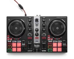 Contrôleur DJ pour débutants – 2 platines – USB – Guide de calage – Logiciel de DJ inclus – Noir