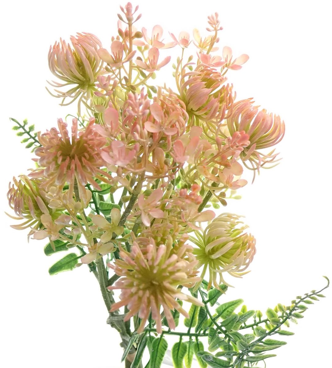 Deko Florale Protea Zalmroze en Crème, 3 stuks, 40 cm - Kunstbloemen Rood