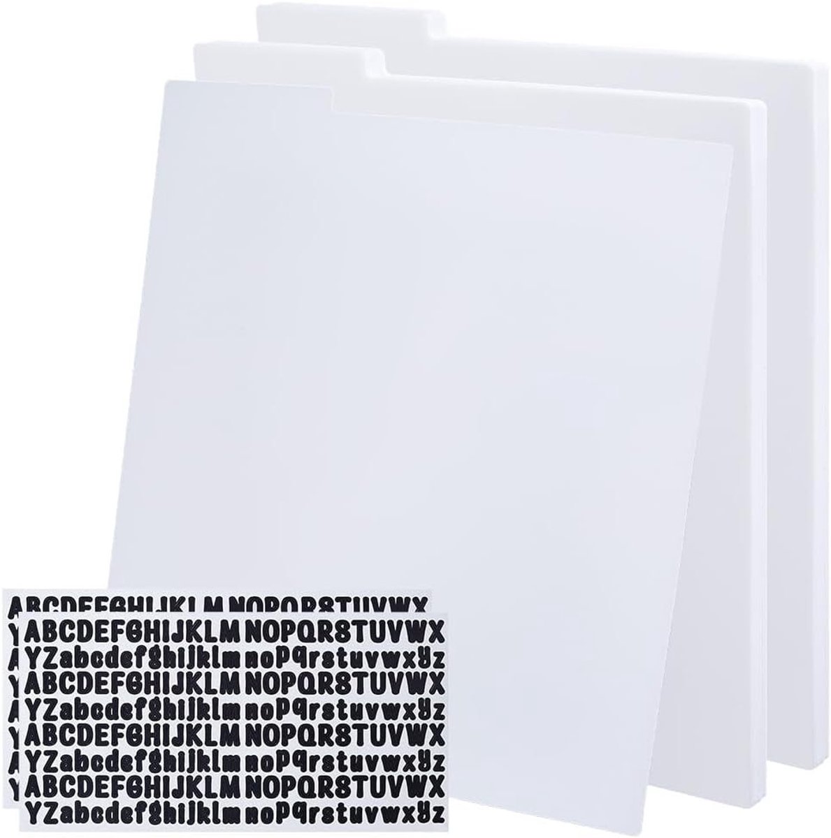 30 Stuks Plate Dividers met 2 Alphabet Stickers - PP Record Organizer voor Albumopslag, Media Boek Divider voor CD DVD Collectie Organisatie 345x319mm