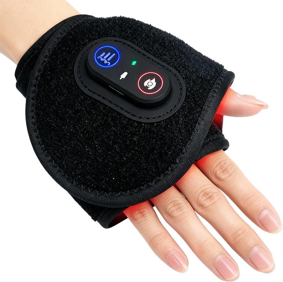 Hand- en Vinger Massager met 48 LED-lampen, Roodlichttherapie voor Artritis en Vermoeidheid, Effectieve Behandeling voor Pijnverlichting en Ontspanning