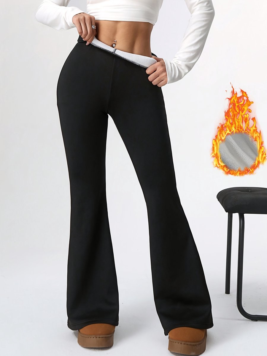 Currero Warme Broek Dames Thermo Fleece Winterbroek Joggingbroek Sweatpants XL Zwart