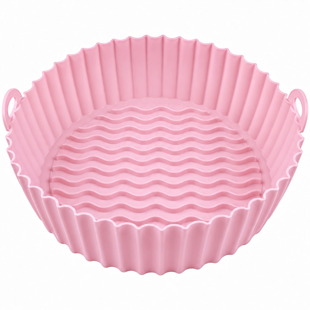 Consumerce® Siliconen Airfryer Bakje - Ø 19cm - Roze - BPA Vrij - Air Fryer Bakjes - Mandje - Bakvorm - Inzetbakjes - Liner - Heteluchtfriteuse Accessoires - Herbruikbaar Bakpapier Alternatief - Rond