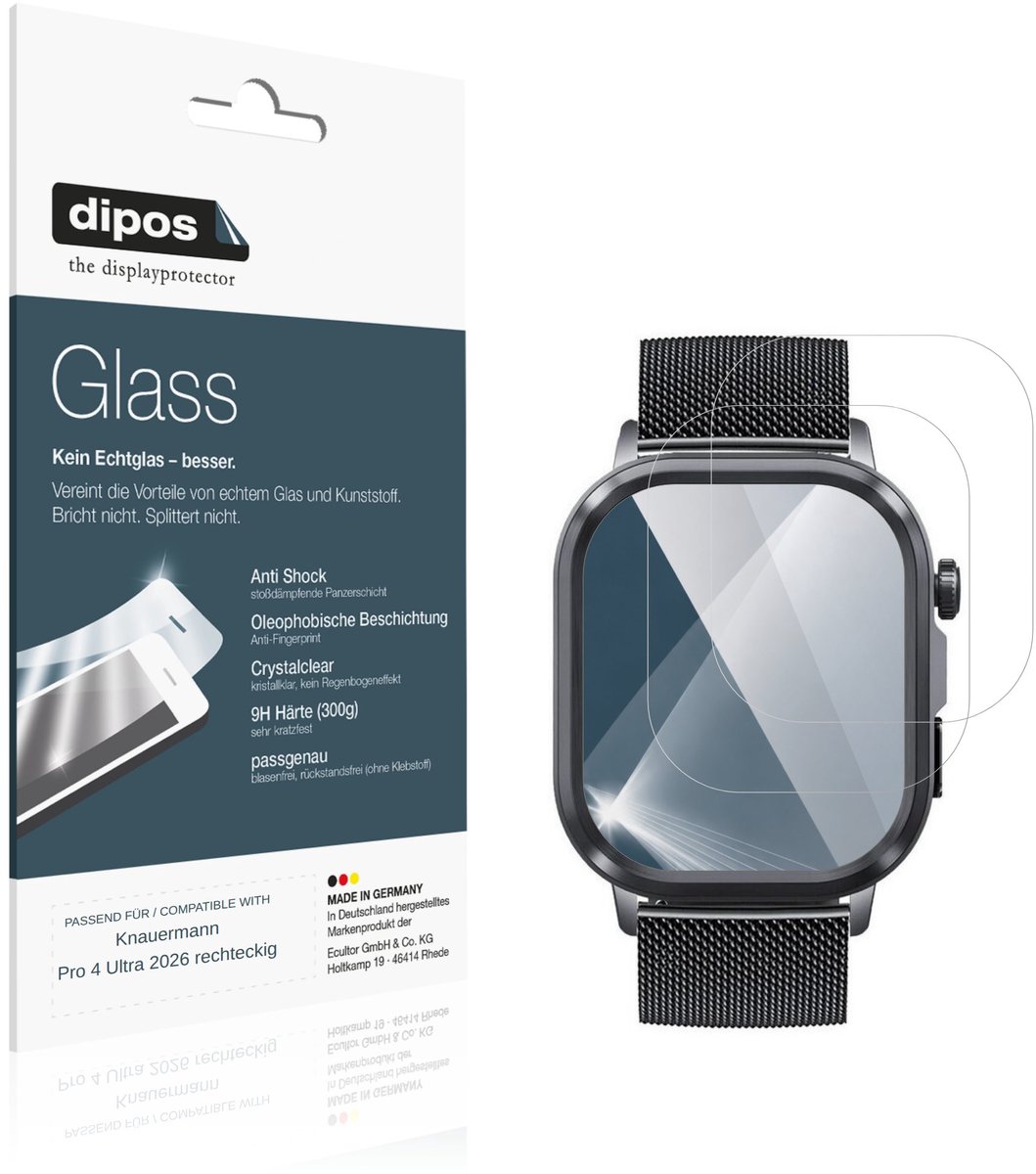 dipos – 2x Pantserfolie geschikt voor Knauermann Pro 4 Ultra 2026 rechteckig | 9H Screenprotector